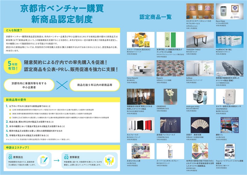 京都市ベンチャー購買新商品認定制度認定商品カタログ　カムフォールド